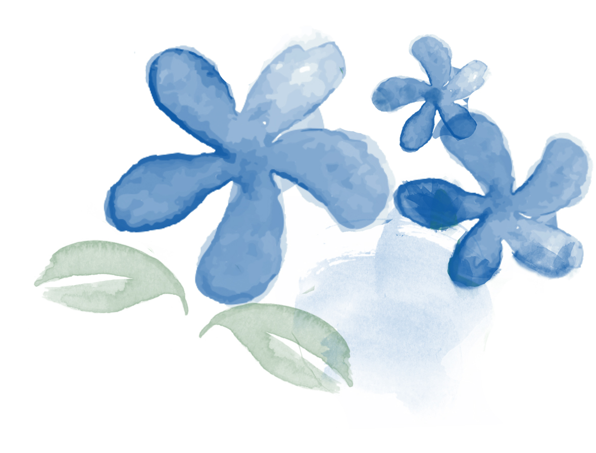 tapeta dla dzieci w niebieskie kwiatki powiększenie