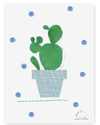 plakat dziecięcy cactus blue dots