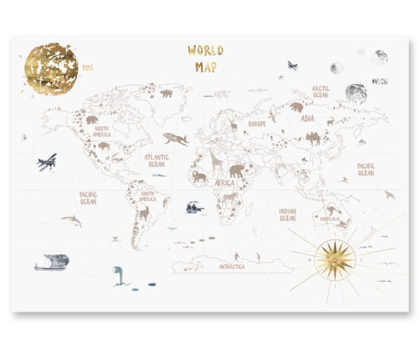 mural dziecięcy world map 4